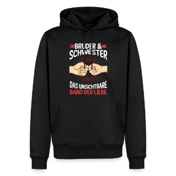 Geschwister Bruder und Schwester - Männer Premium Bio Hoodie - Schwarz - Vorne - Nico (187cm)