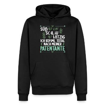 Ich komme total nach meiner Patentante Patenkind - Männer Premium Bio Hoodie - Schwarz - Vorne - Nico (187cm)
