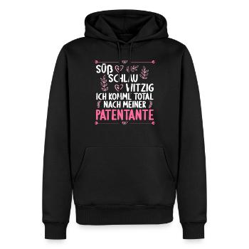 Ich komme total nach meiner Patentante Patenkind - Männer Premium Bio Hoodie - Schwarz - Vorne - Nico (187cm)