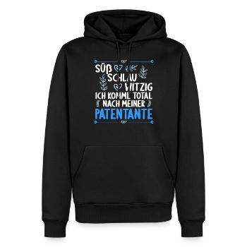 Ich komme total nach meiner Patentante Patenkind - Männer Premium Bio Hoodie - Schwarz - Vorne - Nico (187cm)