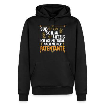 Ich komme total nach meiner Patentante Patenkind - Männer Premium Bio Hoodie - Schwarz - Vorne - Nico (187cm)
