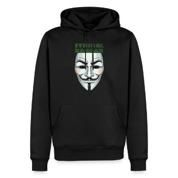 Cybersécurité Art Hacking Amateur Informatique Nerd - Sweat à capuche Premium bio Homme - noir - Devant - Nico (187cm)