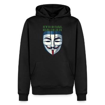 Analyste de piratage éthique Éthique - Sweat à capuche Premium bio Homme - noir - Devant - Nico (187cm)