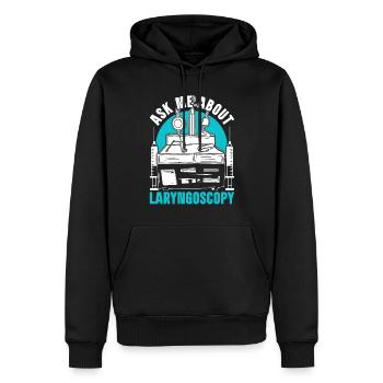 Anesthesiology Ask Me About Laryngoscopy - Men’s Premium Organic Hoodie - black - Front - Nico (187cm)