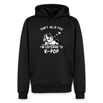 K-Pop KPop Koreanische Musik Einhorn - Männer Premium Bio Hoodie - Schwarz - Vorne - Nico (187cm)
