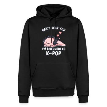 K-Pop KPop Musique Coréenne Axolotl - Sweat à capuche Premium bio Homme - noir - Devant - Nico (187cm)