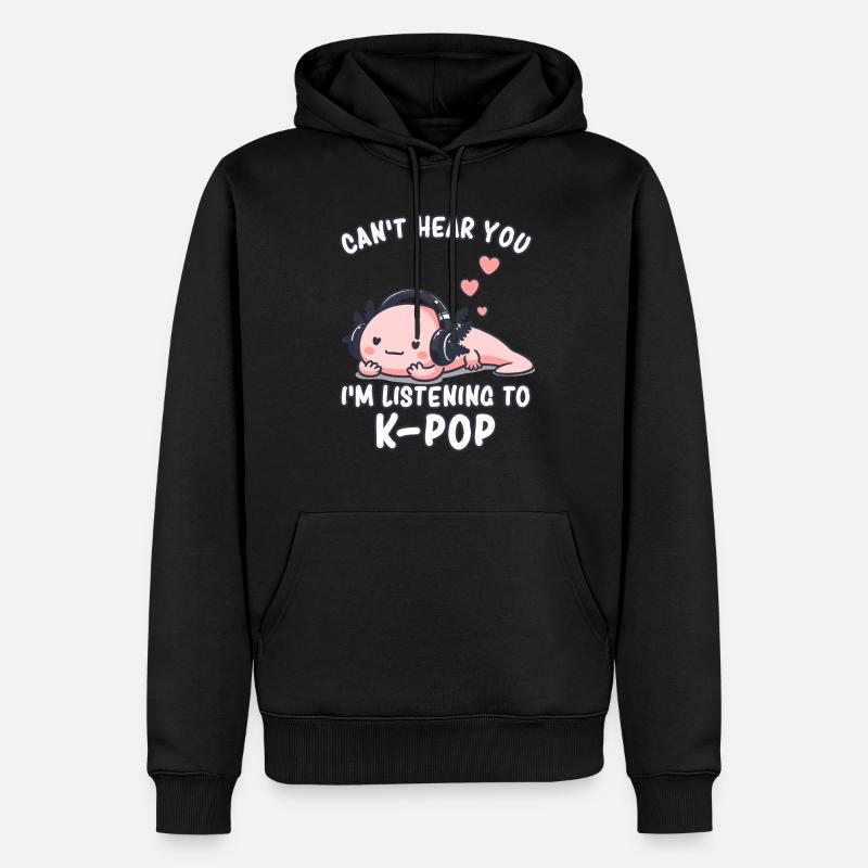 K-Pop KPop Koreanische Musik Axolotl - Männer Premium Bio Hoodie - Schwarz