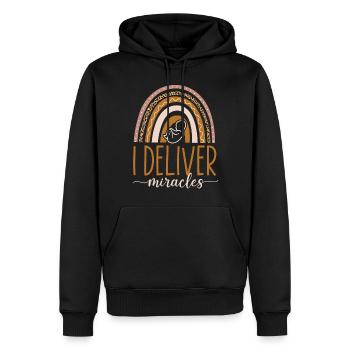 LD Labour And Delivery Nurse - Men’s Premium Organic Hoodie - black - Front - Nico (187cm)