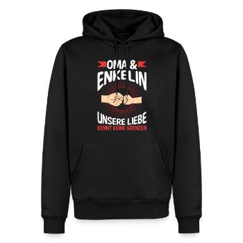 Oma Großmutter und Enkelin - Männer Premium Bio Hoodie - Schwarz - Vorne - Nico (187cm)