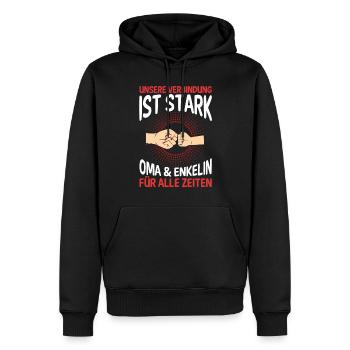 Oma Großmutter und Enkelin - Männer Premium Bio Hoodie - Schwarz - Vorne - Nico (187cm)