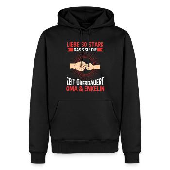 Oma Großmutter und Enkelin - Männer Premium Bio Hoodie - Schwarz - Vorne - Nico (187cm)