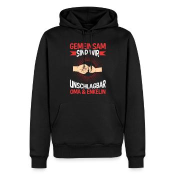 Oma Großmutter und Enkelin - Männer Premium Bio Hoodie - Schwarz - Vorne - Nico (187cm)
