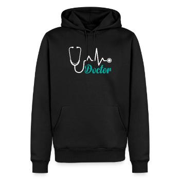 Emergency Doctor Hospital Doctor Doctor Stethoscop - Männer Premium Bio Hoodie - Schwarz - Vorne - Nico (187cm)