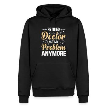 Un médecin à la retraite n’est plus mon problème - Retraite - Sweat à capuche Premium bio Homme - noir - Devant - Nico (187cm)