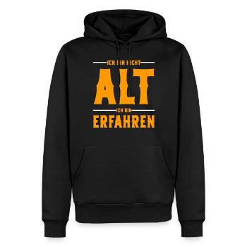Ich bin nicht Alt ich bin Erfahren Alter Sprüche - Männer Premium Bio Hoodie - Schwarz - Vorne - Nico (187cm)