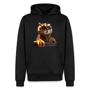 Lunettes de soleil guépard Chats guépard Mignon guépard - Sweat à capuche Premium bio Homme - noir - Devant - Nico (187cm)