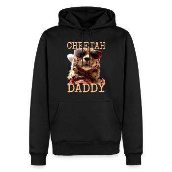 Guépard Papa Guépard Papa Papa Fête des Pères Chats - Sweat à capuche Premium bio Homme - noir - Devant - Nico (187cm)