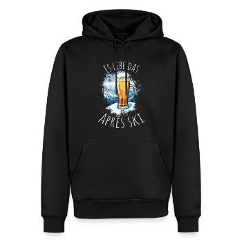 Es lebe die Hüttengaudi - Aprés Ski - Männer Premium Bio Hoodie - Schwarz - Vorne - Nico (187cm)