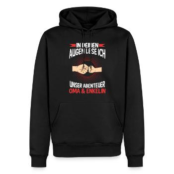 Oma Großmutter und Enkelin - Männer Premium Bio Hoodie - Schwarz - Vorne - Nico (187cm)