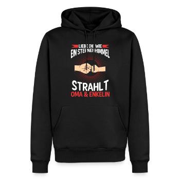 Oma Großmutter und Enkelin - Männer Premium Bio Hoodie - Schwarz - Vorne - Nico (187cm)
