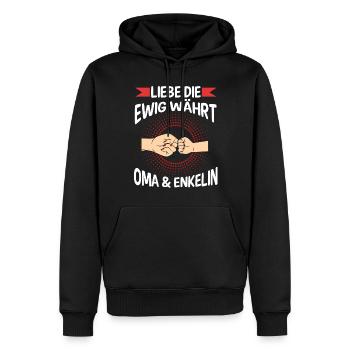 Oma Großmutter und Enkelin - Männer Premium Bio Hoodie - Schwarz - Vorne - Nico (187cm)