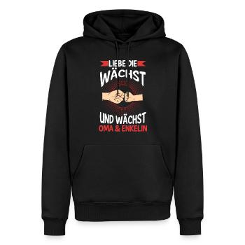 Oma Großmutter und Enkelin - Männer Premium Bio Hoodie - Schwarz - Vorne - Nico (187cm)