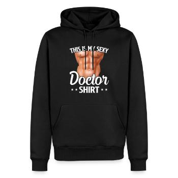 C’est ma chemise de médecin sexy drôle médecin médical - Sweat à capuche Premium bio Homme - noir - Devant - Nico (187cm)