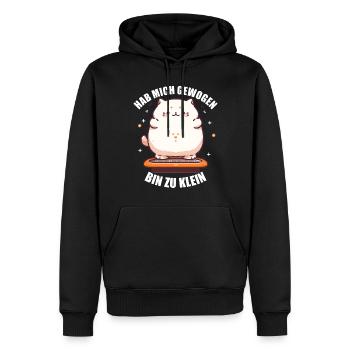 Hab mich gewogen bin zu klein Katze - Männer Premium Bio Hoodie - Schwarz - Vorne - Nico (187cm)