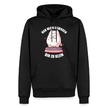 Hab mich gewogen bin zu klein Katze - Männer Premium Bio Hoodie - Schwarz - Vorne - Nico (187cm)