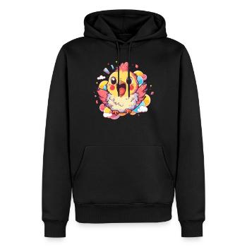 Poulet Poulets Poulet Propriétaire Crazy Chicken - Sweat à capuche Premium bio Homme - noir - Devant - Nico (187cm)