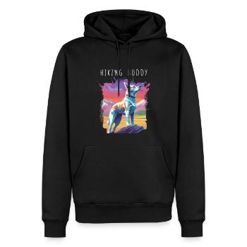Compagnon de randonnée - Ami à quatre pattes coloré au sommet - Sweat à capuche Premium bio Homme - noir - Devant - Nico (187cm)