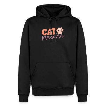 Cat Mom - Drôle de Maman Chat Style Rétro - Sweat à capuche Premium bio Homme - noir - Devant - Nico (187cm)