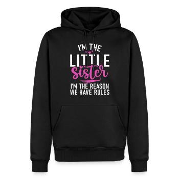 Little Sister Gifts - Männer Premium Bio Hoodie - Schwarz - Vorne - Nico (187cm)