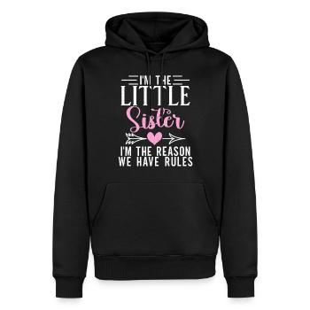 Little Sister Gifts - Männer Premium Bio Hoodie - Schwarz - Vorne - Nico (187cm)