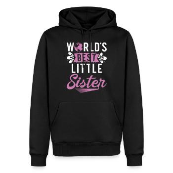 Little Sister Gifts - Männer Premium Bio Hoodie - Schwarz - Vorne - Nico (187cm)