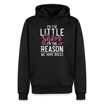 Little Sister Gifts - Männer Premium Bio Hoodie - Schwarz - Vorne - Nico (187cm)