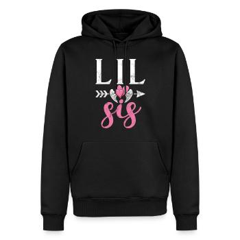 Little Sister Gifts - Männer Premium Bio Hoodie - Schwarz - Vorne - Nico (187cm)