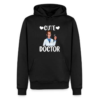 Mignon Docteur Médical Humour Hôpital Médecin - Sweat à capuche Premium bio Homme - noir - Devant - Nico (187cm)