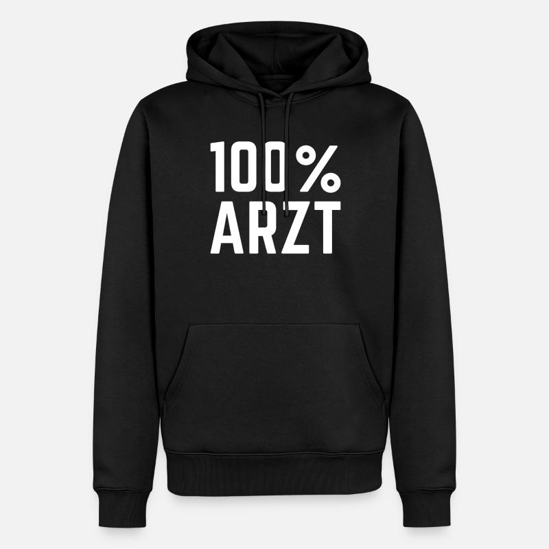 Doktor - 100% Arzt - Männer Premium Bio Hoodie - Schwarz