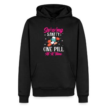 Drôle Psychiatrique - Sweat à capuche Premium bio Homme - noir - Devant - Nico (187cm)