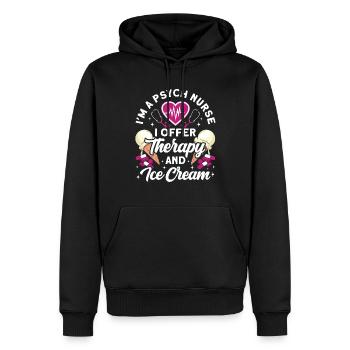 Drôle Psychiatrique - Sweat à capuche Premium bio Homme - noir - Devant - Nico (187cm)