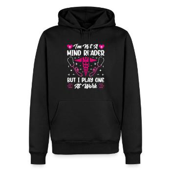 Drôle Psychiatrique - Sweat à capuche Premium bio Homme - noir - Devant - Nico (187cm)