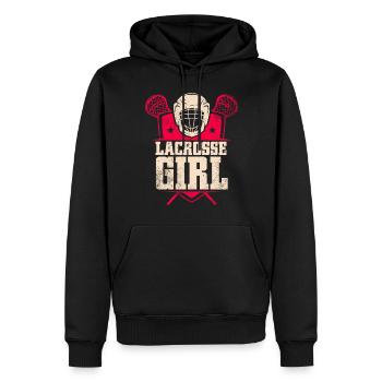 Bâton de crosse Lax Fille Joueur Maman Gardien de but Femmes - Sweat à capuche Premium bio Homme - noir - Devant - Nico (187cm)