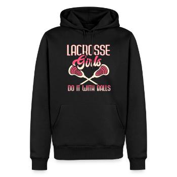 Lacrosse Stick Lax Girl Spieler Mom Torwartfrauen - Männer Premium Bio Hoodie - Schwarz - Vorne - Nico (187cm)