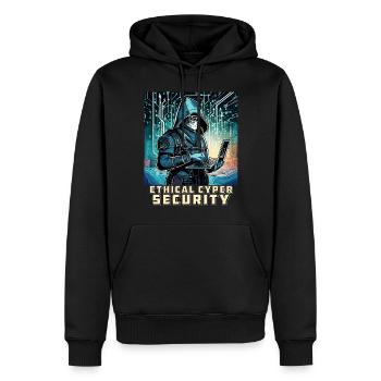 Ethical Cyber Security - Men’s Premium Organic Hoodie - black - Front - Nico (187cm)