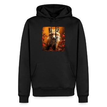 Foxes realistic fox - Men’s Premium Organic Hoodie - black - Front - Nico (187cm)