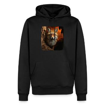 Foxes realistic fox - Men’s Premium Organic Hoodie - black - Front - Nico (187cm)