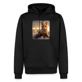 Foxes realistic fox - Men’s Premium Organic Hoodie - black - Front - Nico (187cm)