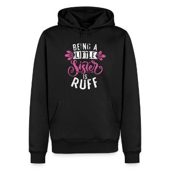 Little Sister Gifts - Männer Premium Bio Hoodie - Schwarz - Vorne - Nico (187cm)