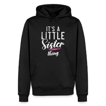 Cadeaux Petite Soeur - Sweat à capuche Premium bio Homme - noir - Devant - Nico (187cm)